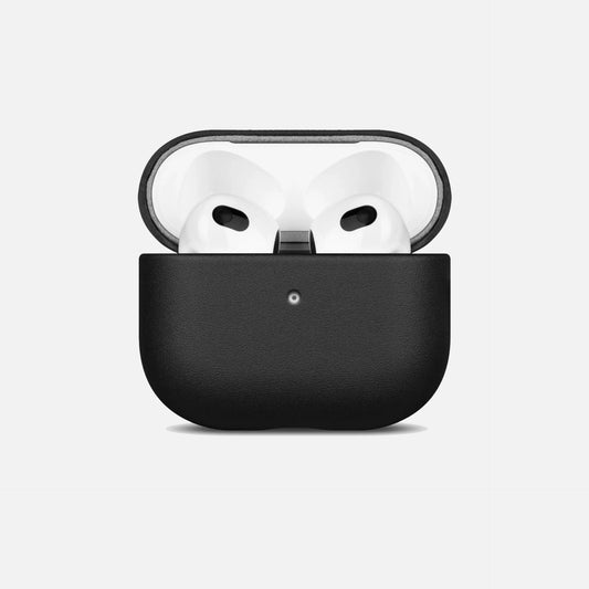 Black Luxury Genuine Leather AirPods Pro 3/2 & AirPods 4 Case image 1