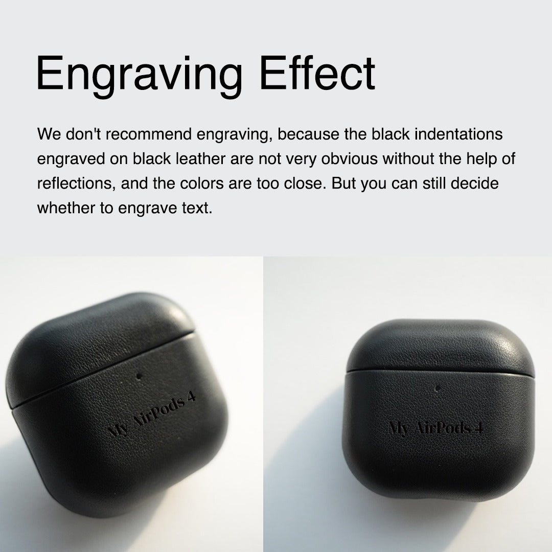 Black Luxury Genuine Leather AirPods Pro 3/2 & AirPods 4 Case image 12