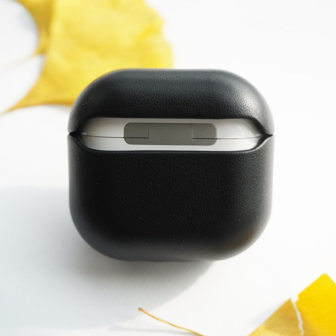 Black Luxury Genuine Leather AirPods Pro 3/2 & AirPods 4 Case image 8