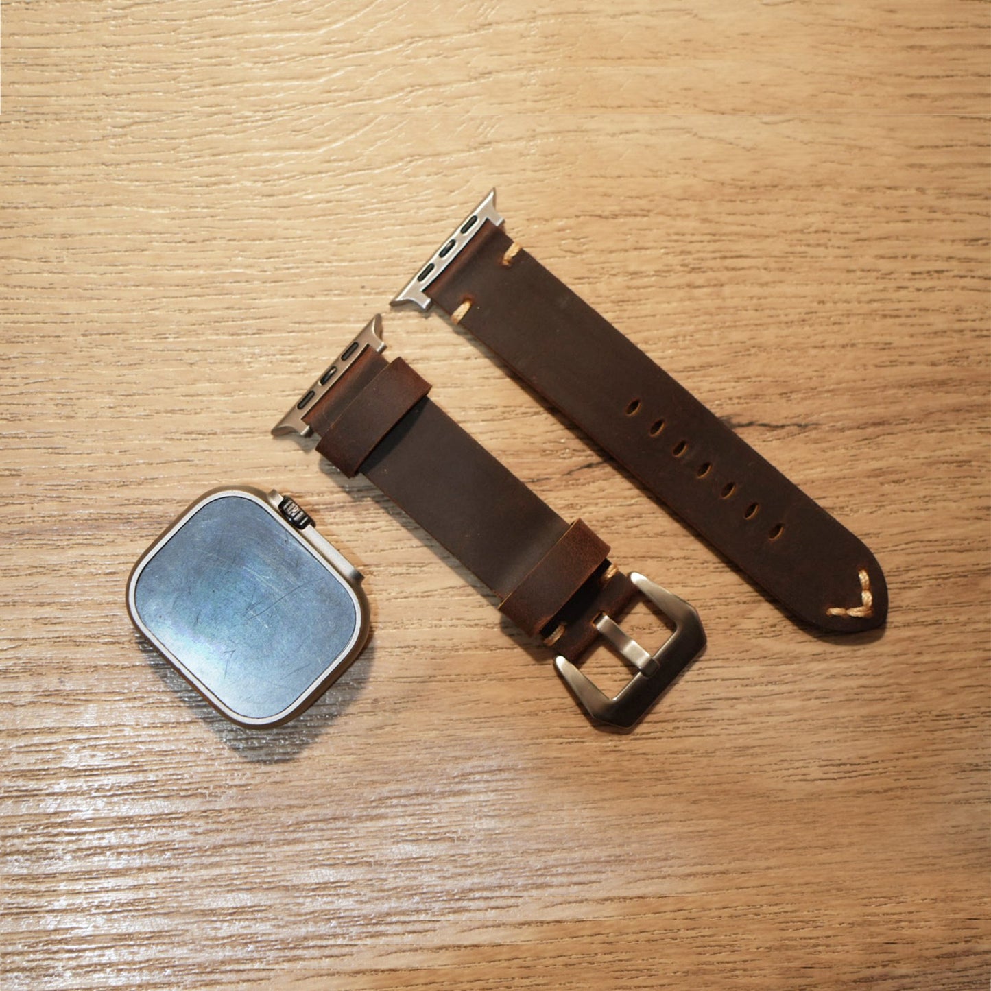Personalized Handmade Leather Apple Watch Strap image