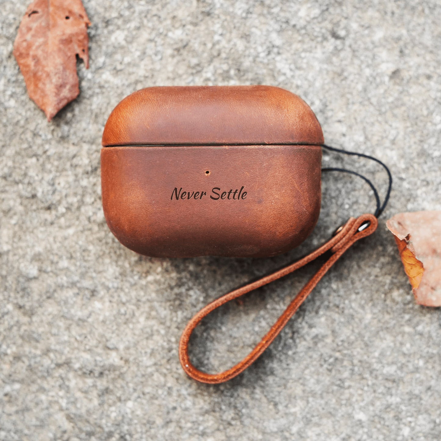 Personalized AirPods Pro 3 / Pro 2 & AirPods 4 Genuine Leather Case - Rugged, Engraved & Vintage image 4