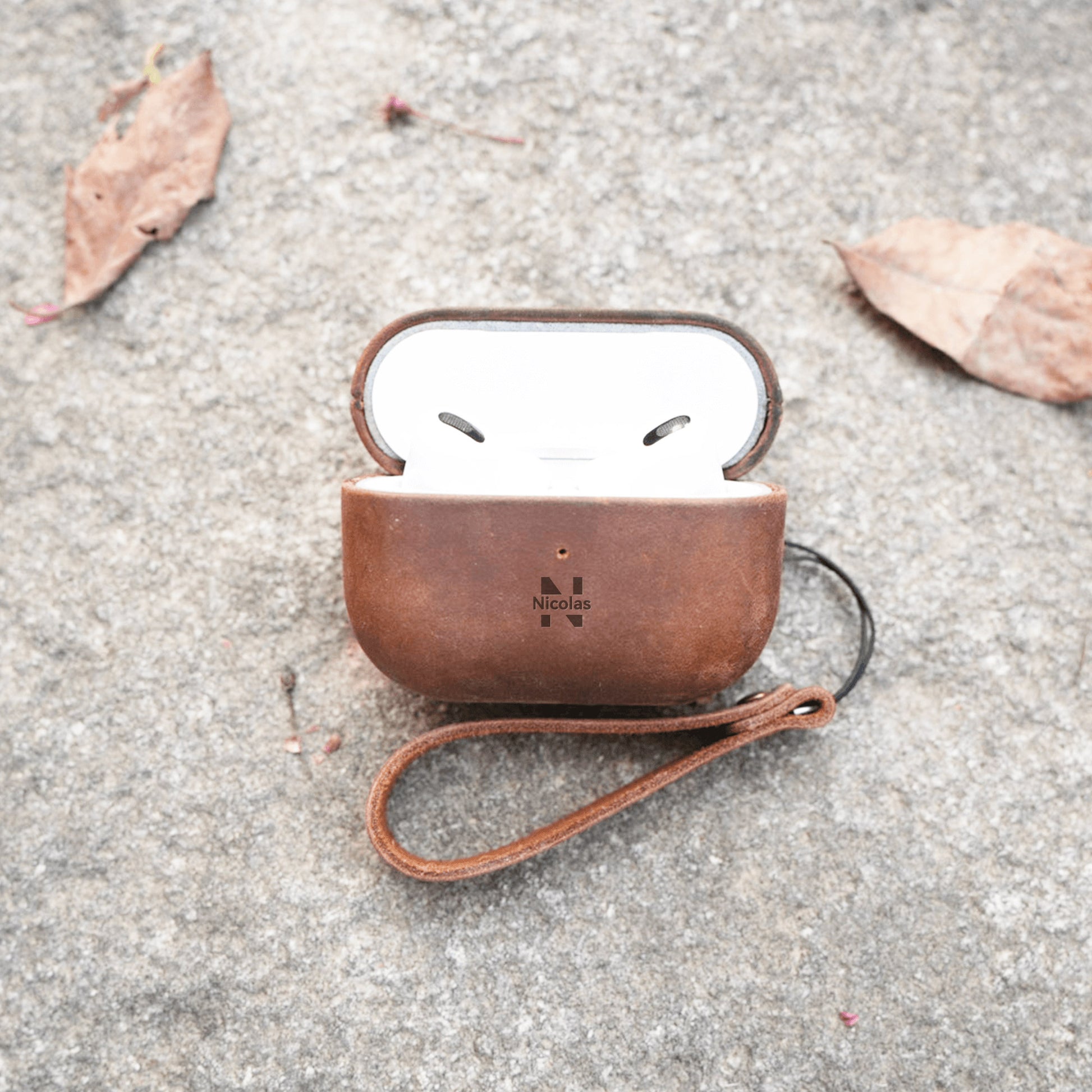 Personalized AirPods Pro 3 / Pro 2 & AirPods 4 Genuine Leather Case - Rugged, Engraved & Vintage image 6