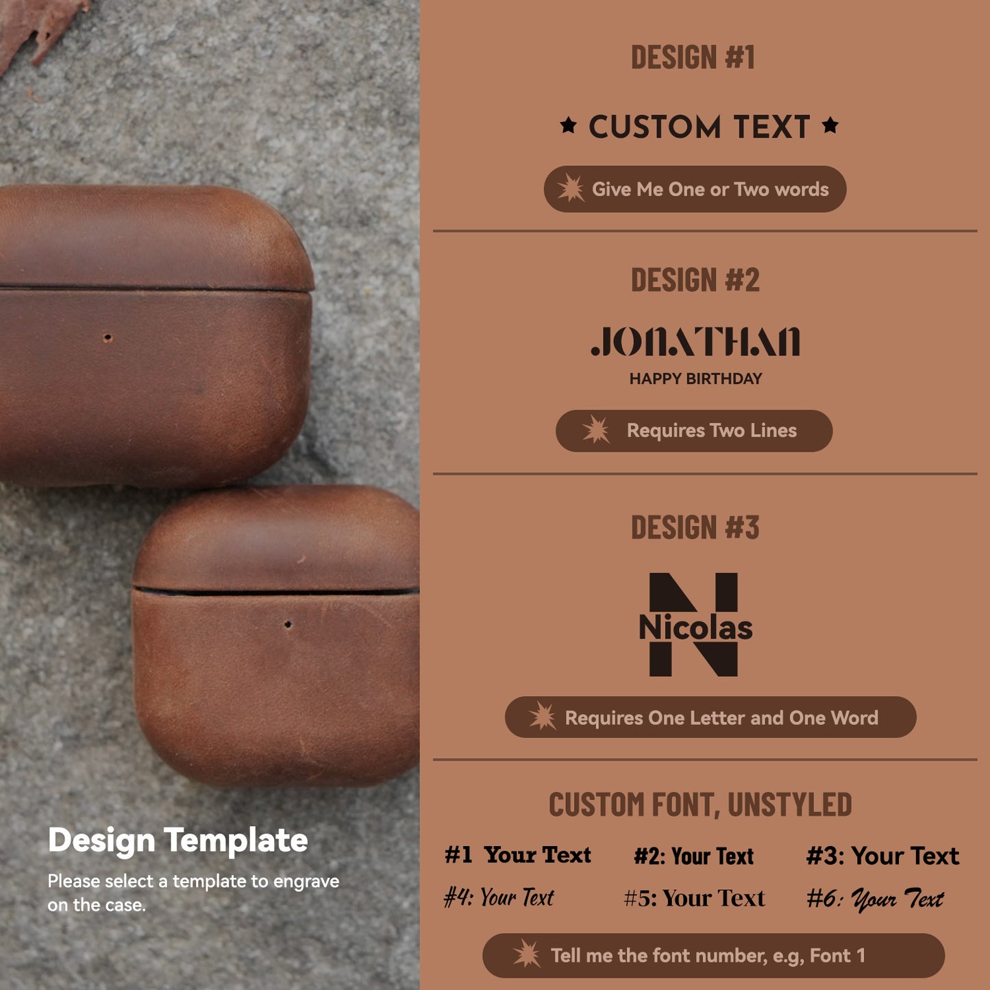 Personalized AirPods Pro 3 / Pro 2 & AirPods 4 Genuine Leather Case - Rugged, Engraved & Vintage image 13