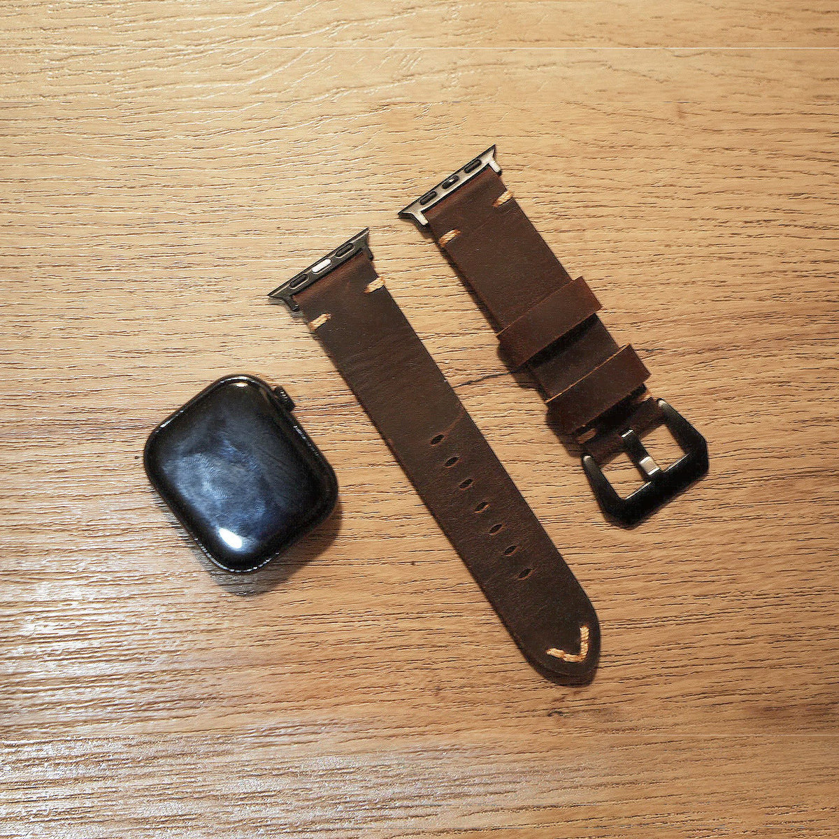 Personalized Handmade Leather Apple Watch Strap image