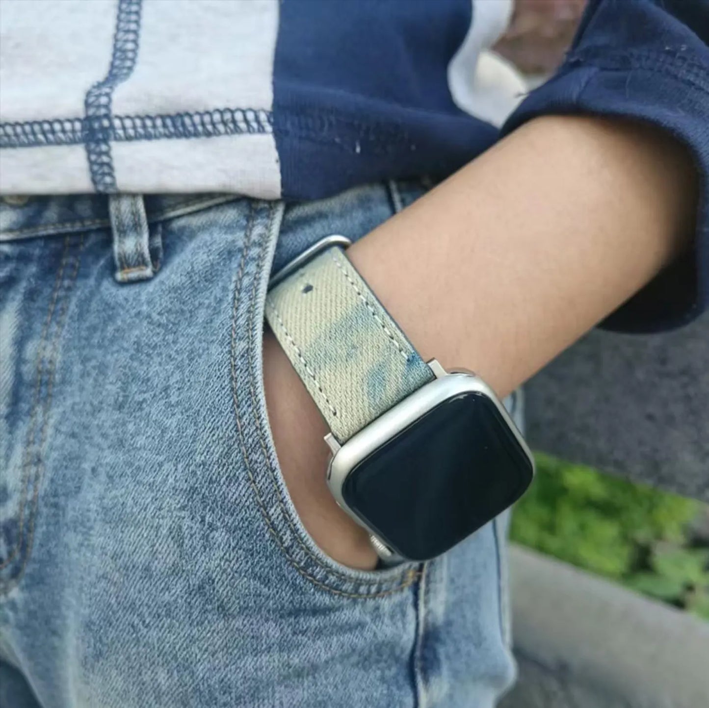 Personalized Denim Casual Apple Watch Band image 7
