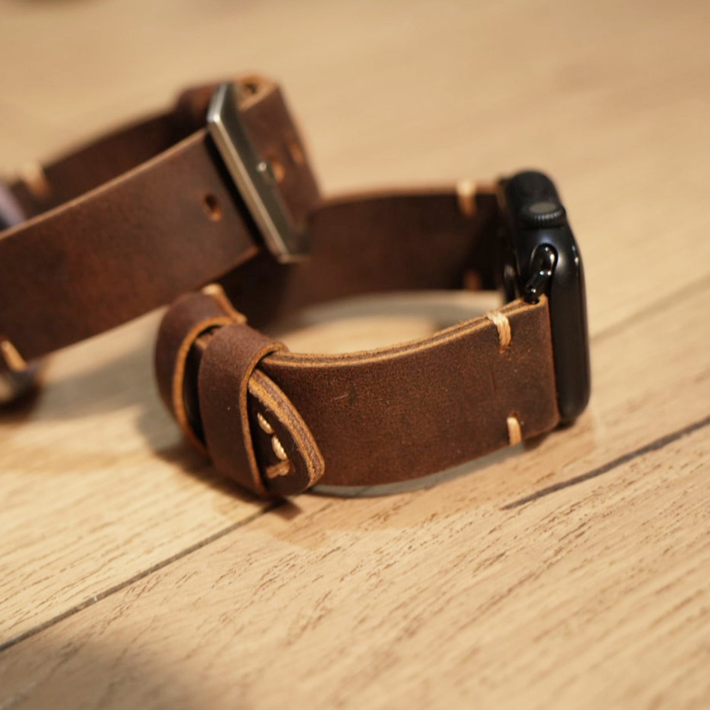 Personalized Handmade Leather Apple Watch Strap image 2