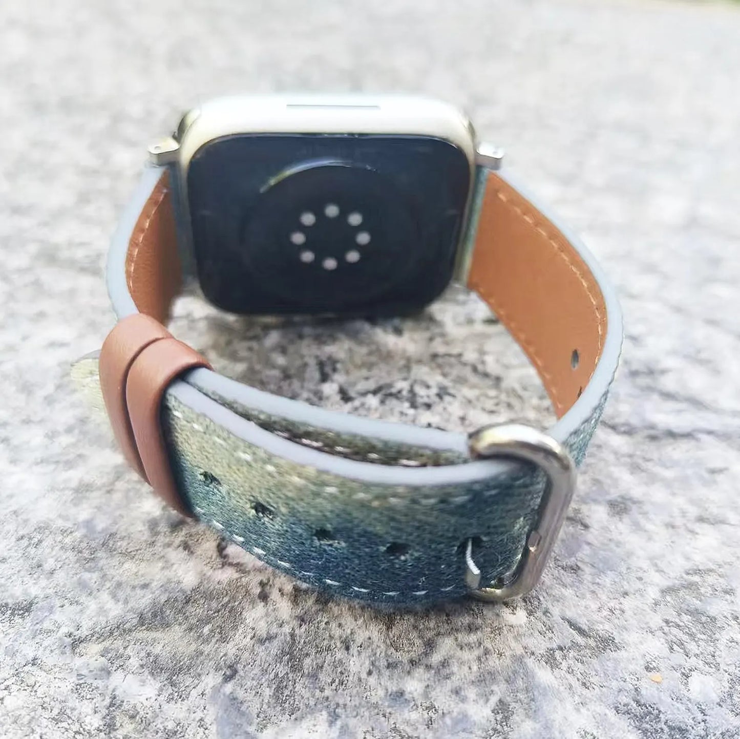 Personalized Denim Casual Apple Watch Band image 3