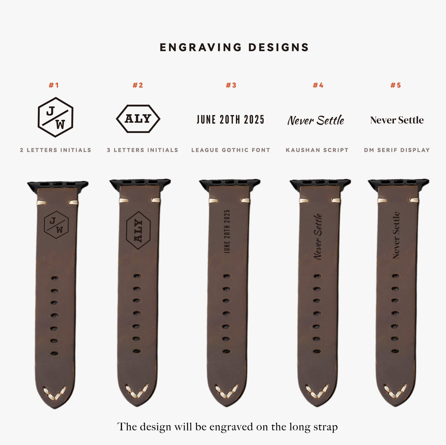 Personalized Handmade Leather Apple Watch Strap image 8