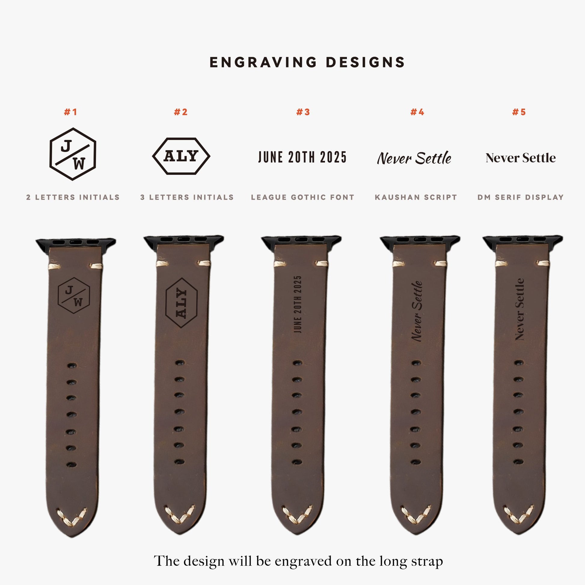 Personalized Handmade Leather Apple Watch Strap image 8