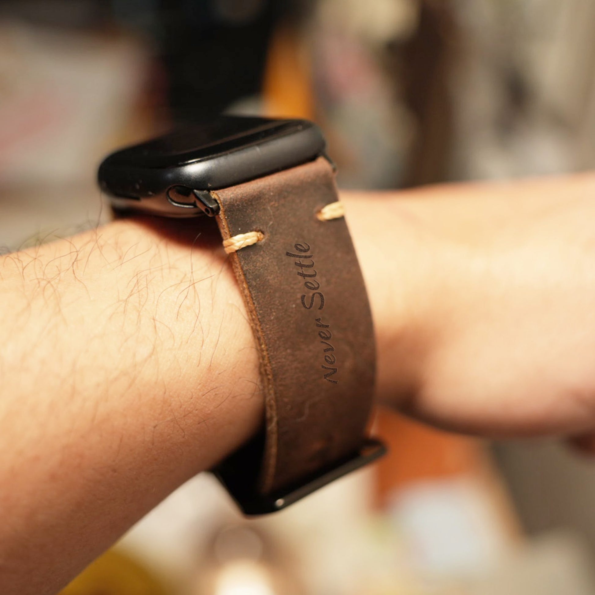 Personalized Handmade Leather Apple Watch Strap image 6
